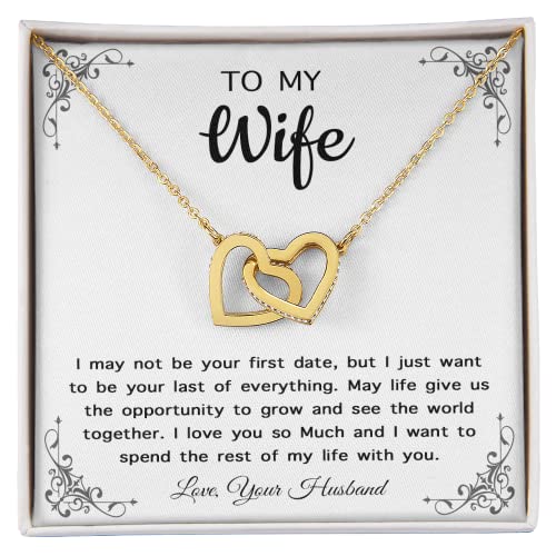 18K Yellow Gold Finish Interlocking Heart