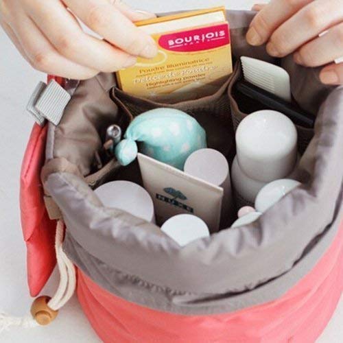 Waterproof Round Cosmetic Bag for Men & Women - Multi-Color Makeup Pouch by Sunshine Enterprise (Pack of 1) | Travel, Gym & Daily Essentials Organizer