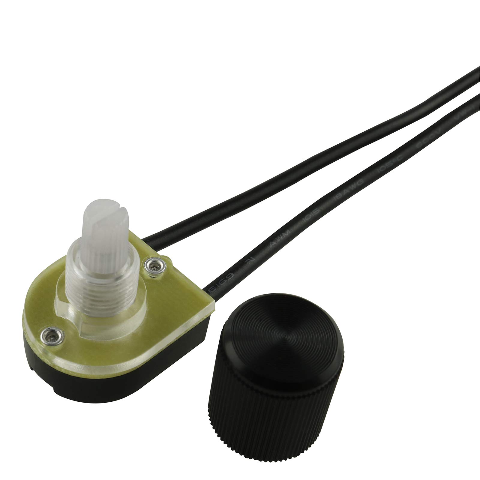 2PCS 360 Degree Rotary Canopy Switch with Metal Threaded Base - Round Wired Light Switches for Ceiling Fans, Lamps & Pendant Lights - Easy Installation & Durable Design