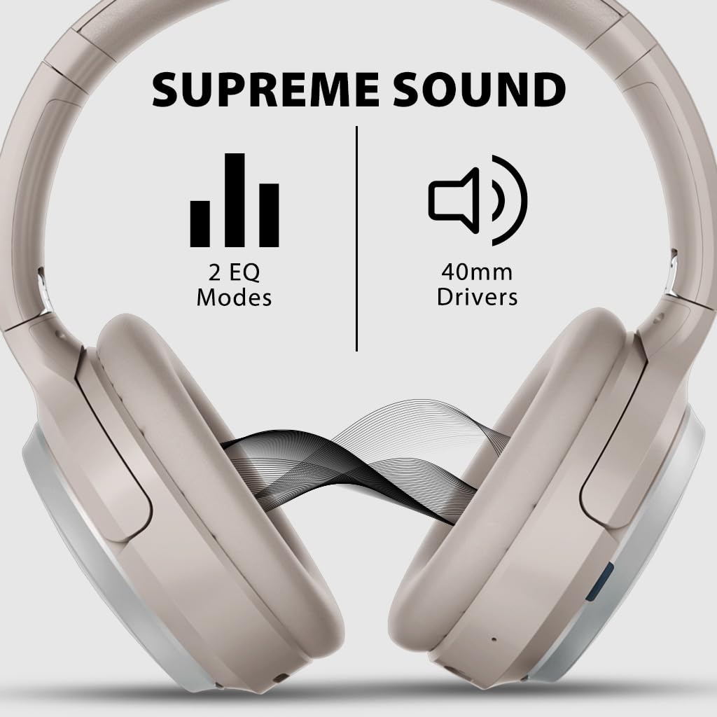 Avantalk Sky Eon Wireless Bluetooth Headphones with Active Noise Cancelling (ANC) - Over-Ear Headphones for Travel, Work & Music, 45-Hour Battery Life, Comfortable Earpads, Ambient Mode - Perfect for Airplane, Commuting & Office Use