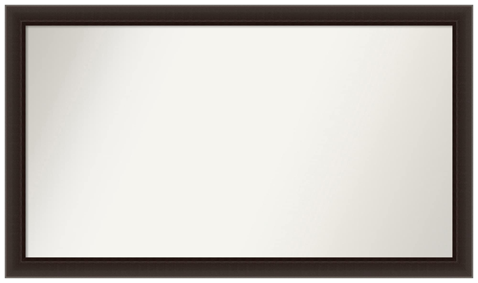 Amanti Art Non-Beveled Custom Wall Mirror 26.5 x 45.5 Inches - Romano Espresso Narrow Frame - Bathroom Mirror Brown - Various Sizes Available - Perfect for Bathroom, Bedroom, and Entryway Decor