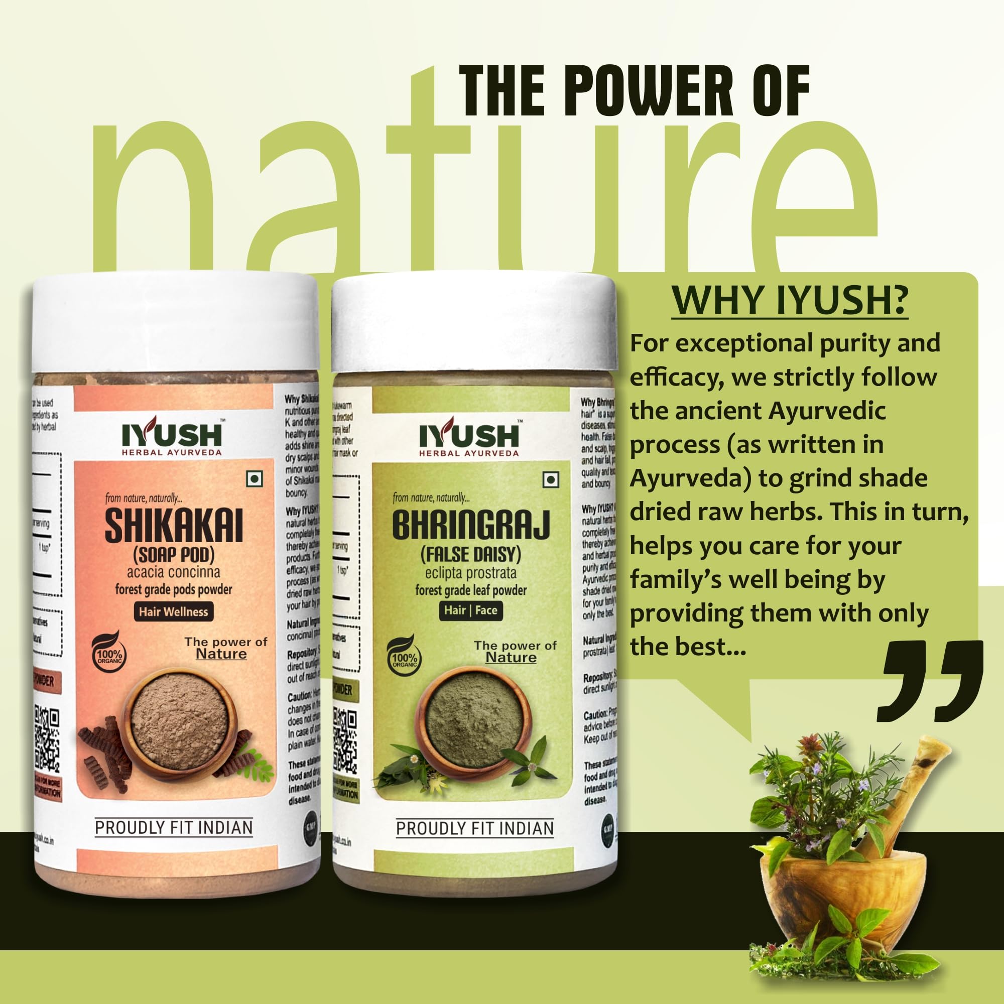 Bhringraj & Shikakai Ayurvedic Hair Growth Powder – 500g | Herbal Hair Mask for Dry, Frizzy Hair | Natural Volume Booster | Organic Hair Wash Powder | 250g Each | Promotes Stronger, Thicker Hair | Perfect for Daily Hair Care & Scalp Treatment