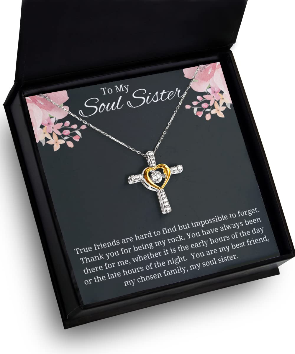 925 Sterling Silver Cross Necklace for Best Friend - Soul Sister Gift, BFF Jewelry, Sister-in-Law Present - Perfect for Birthdays, Anniversaries & Special Occasions