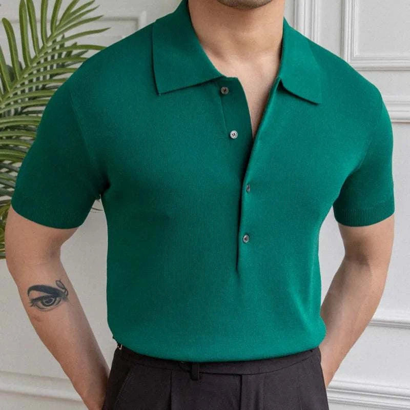 Premium British Polo Shirt for Men - Classic Casual Cotton Knit Top for Golf, Work & Everyday Wear