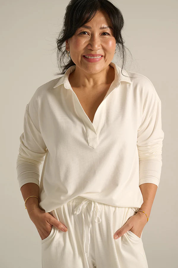 Stevie Top - Soft White Blouse for Women | Comfortable & Stylish Casual Wear for Office, Date Night & Everyday Outfits