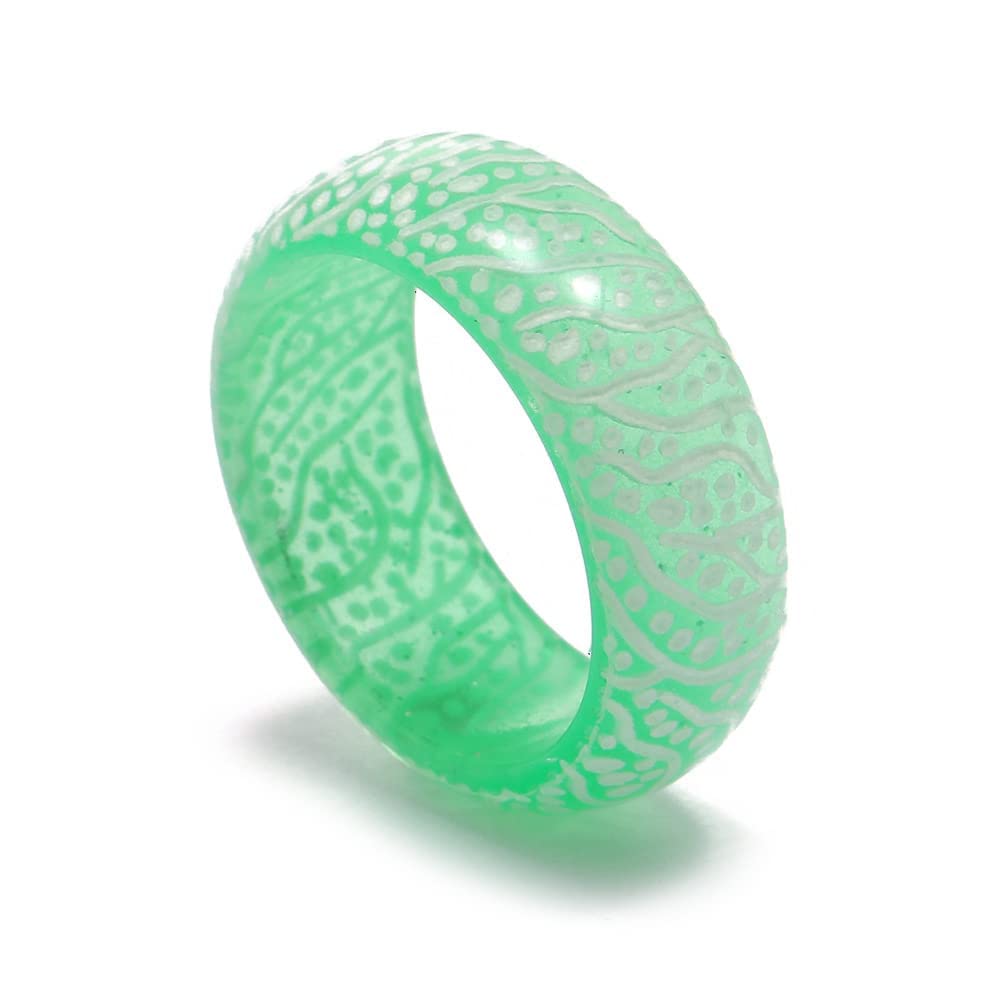 Glow in the Dark Venus Orb Ring for Women & Men - Trendy Acrylic Resin Luminous Jewelry - Perfect for Parties, Raves, and Nighttime Fashion