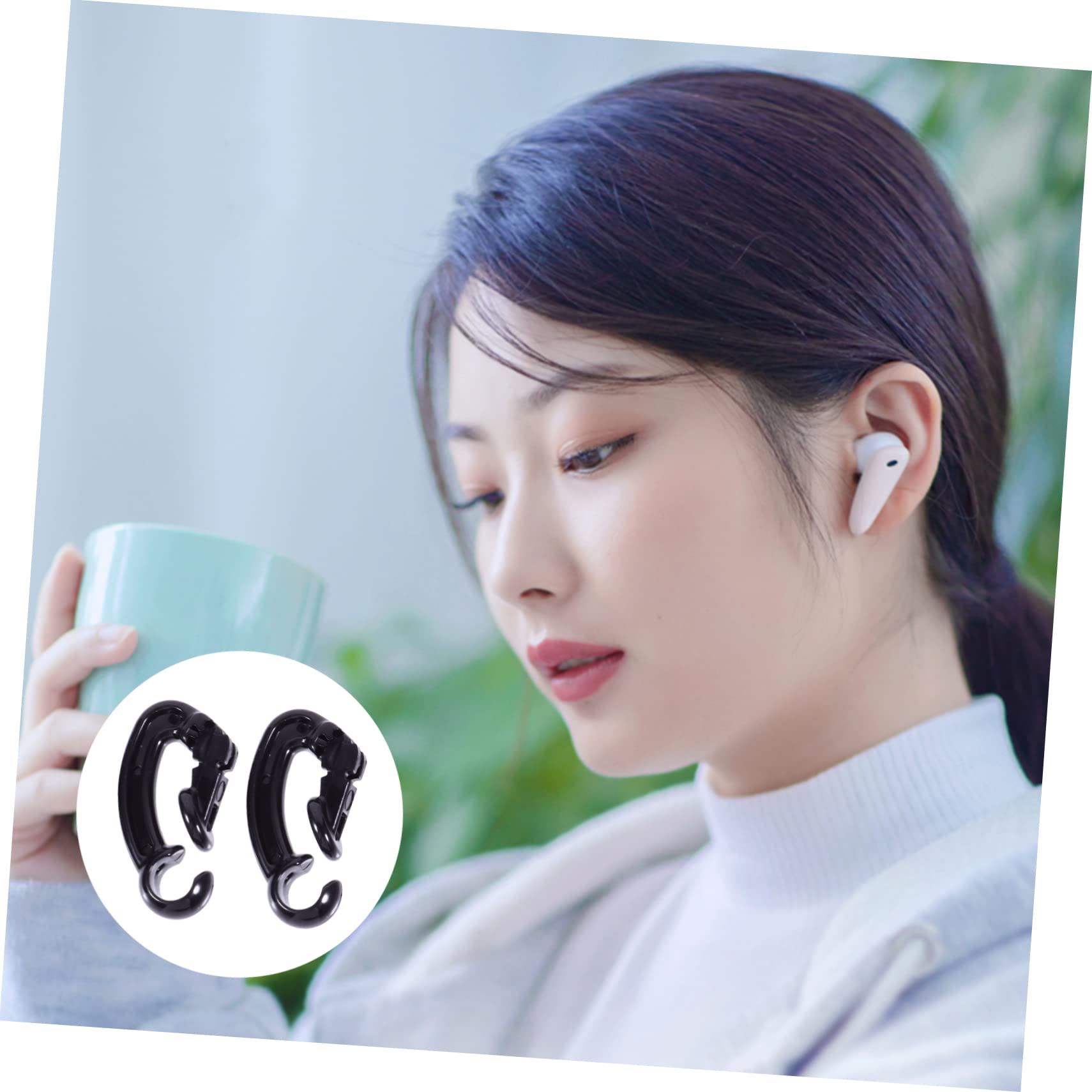 Gadpiparty 2 Pack Black Earphone Clips for Pro Earbuds - Secure Hook Accessories for Running, Workout & Sports - Anti-Loss Earphone Holder for Gym, Jogging & Active Lifestyle