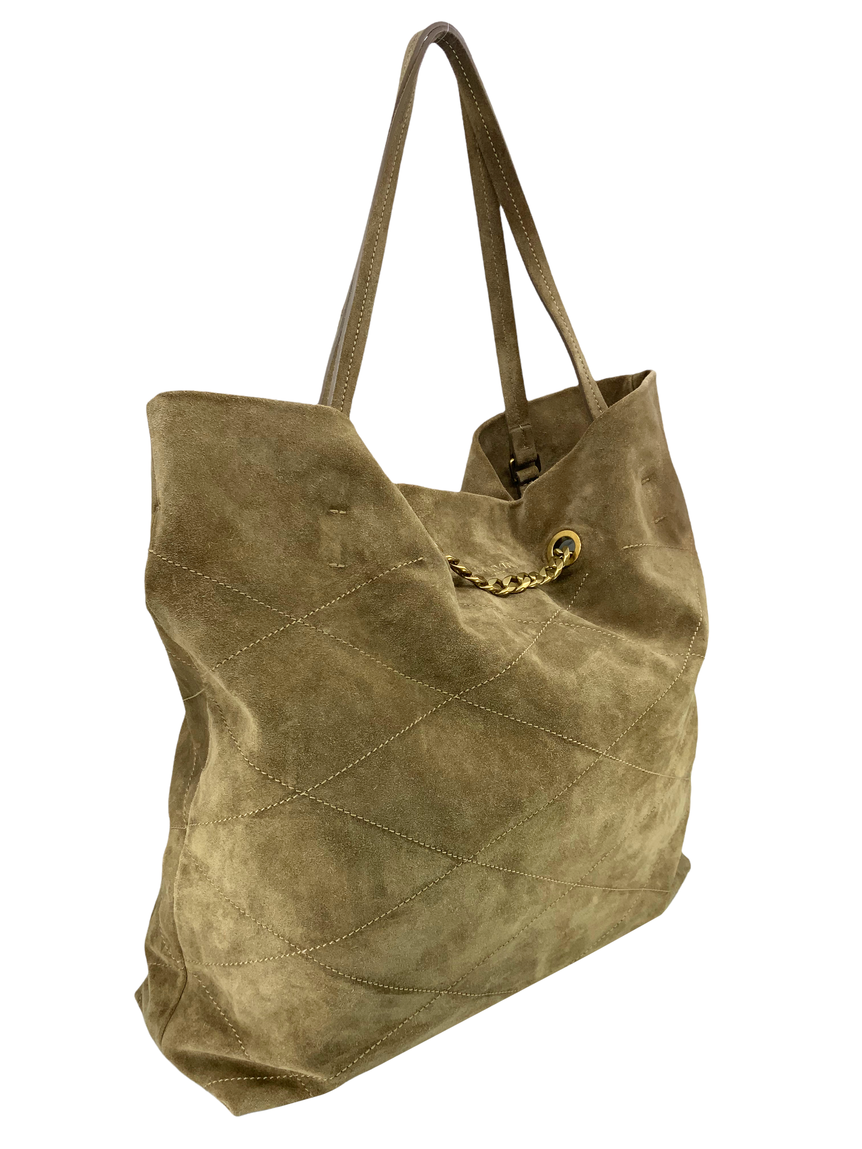 LANVIN Suede Quilted Carry Me Tote Bag - Luxury Designer Handbag for Women | Perfect for Work, Travel & Everyday Use
