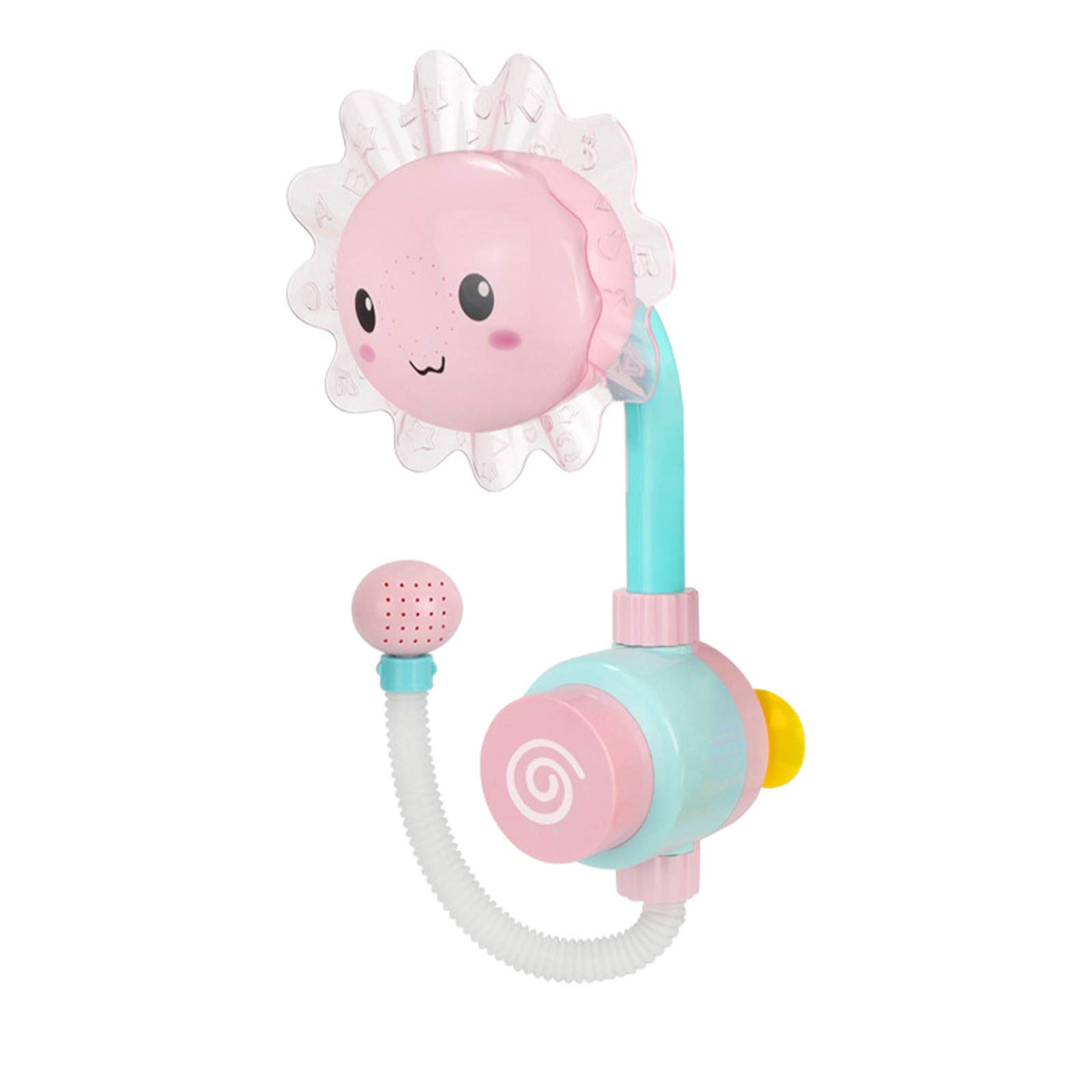 uookboy Electric Baby Bathtub Water Pump with Sunflower Faucet - Pink Kids Bath Toy for Infants & Toddlers | Fun Water Play Shower Spray for Bath Time, Pool, and Outdoor Activities