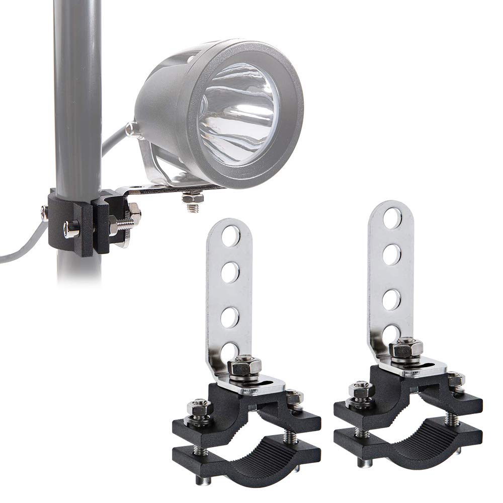 1.2 Inch Motorcycle & Bicycle Mount Brackets - Heavy Duty Bull Bar Clamp for LED Light Bars, Work Lights & Lamps - Universal Off-Road Tube Clamps (2-Pack) - Perfect for ATV, UTV, Jeep & Truck Lighting Upgrades