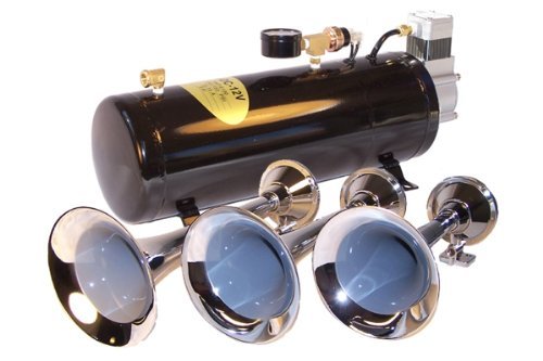 MPC Train Horn Kit - Triple Air Horns for Car or Truck with 110 PSI Air System | Loud Vehicle Warning Sound for Emergency, Off-Road & Safety Alerts