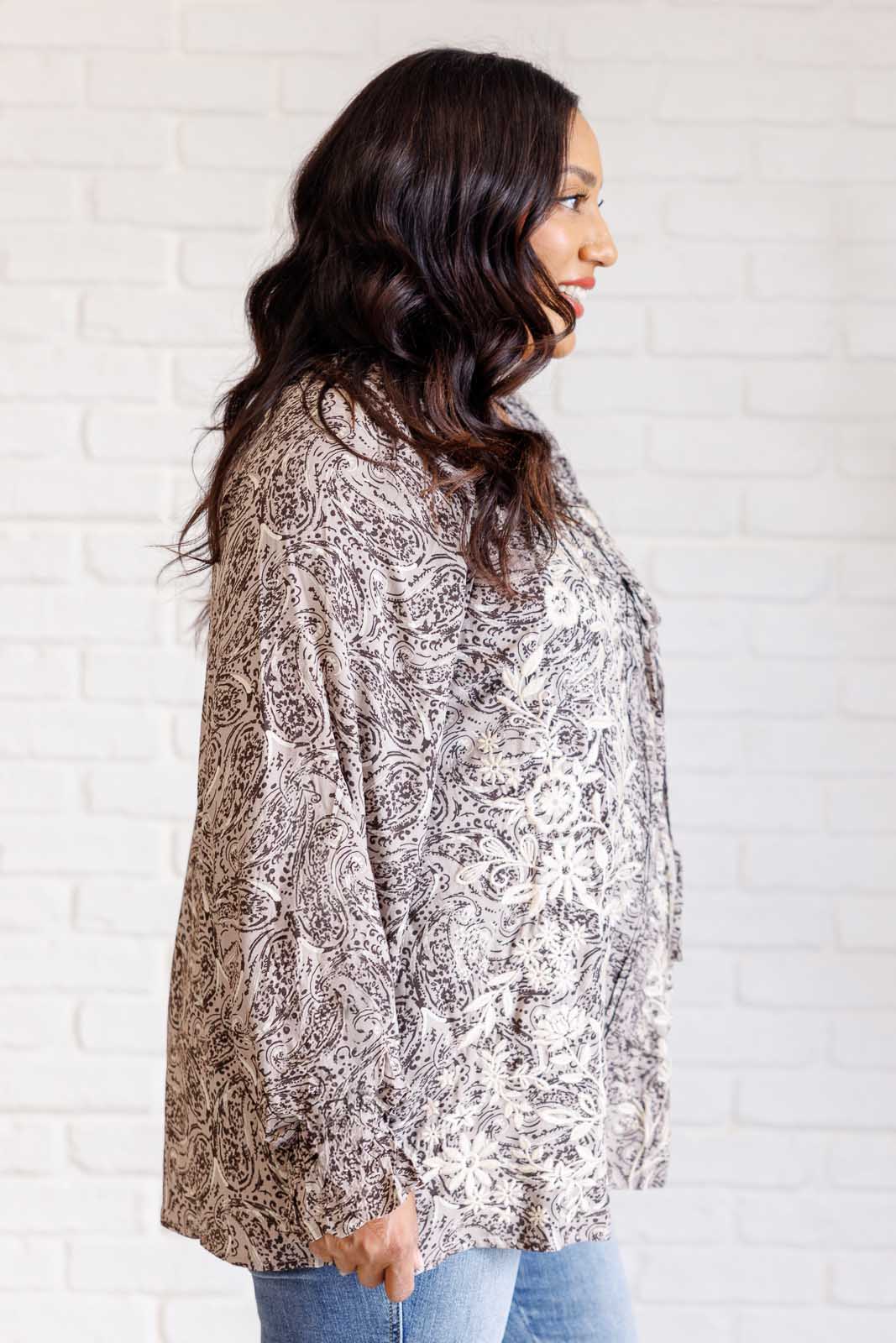 Grow Next To Me Blouse - Women's Floral Print Boho Blouse for Casual Wear, Date Night & Summer Outfits