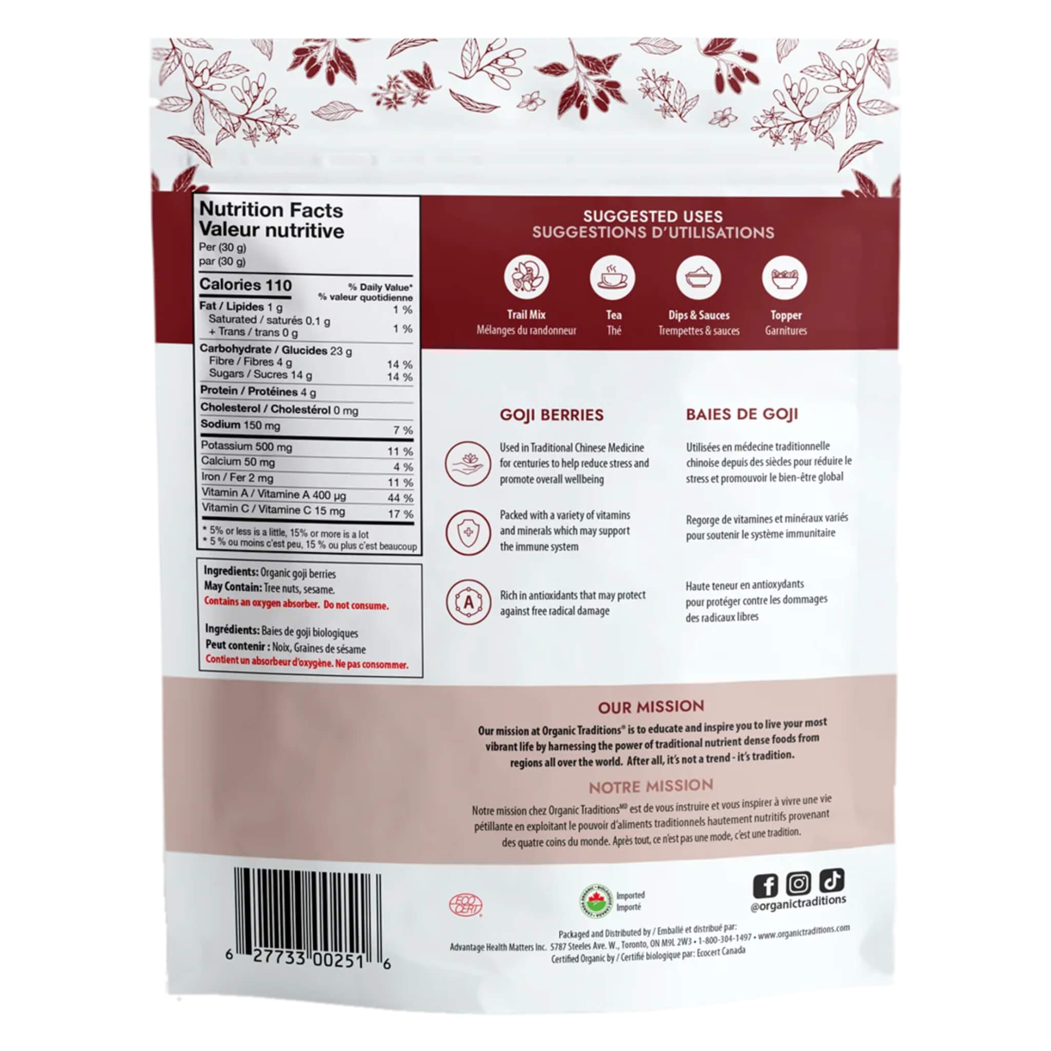 Organic Goji Berries - Premium Dried Superfood for Smoothies, Baking & Snacking - Rich in Antioxidants & Vitamins - Healthy Energy Boost for Breakfast, Trail Mix & Tea
