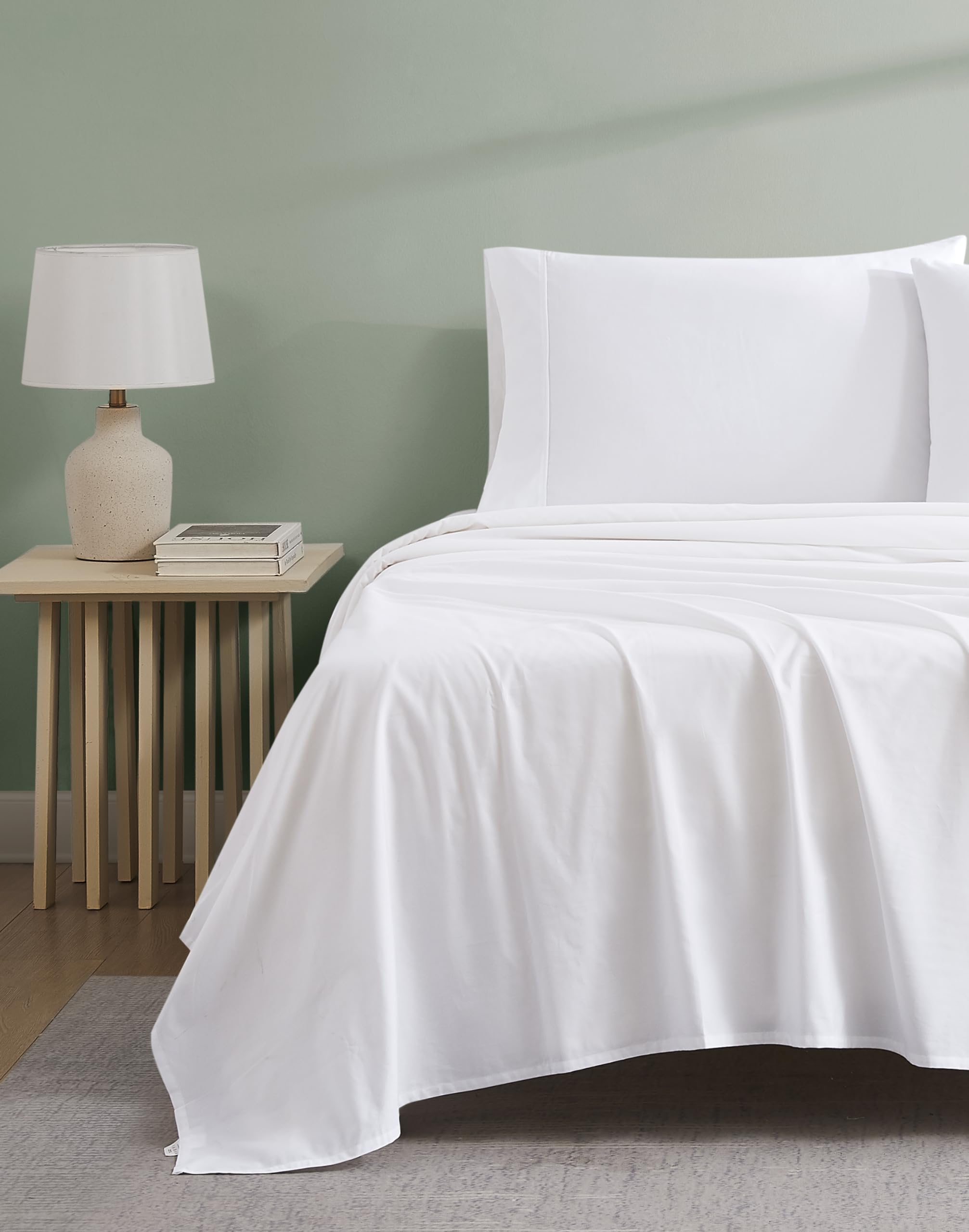 Luxury 300 Thread Count Organic Cotton 4-Piece King Sheet Set - Arctic White | Breathable & Hypoallergenic Bedding for Ultimate Comfort | Perfect for Master Bedrooms, Guest Rooms & Hotels