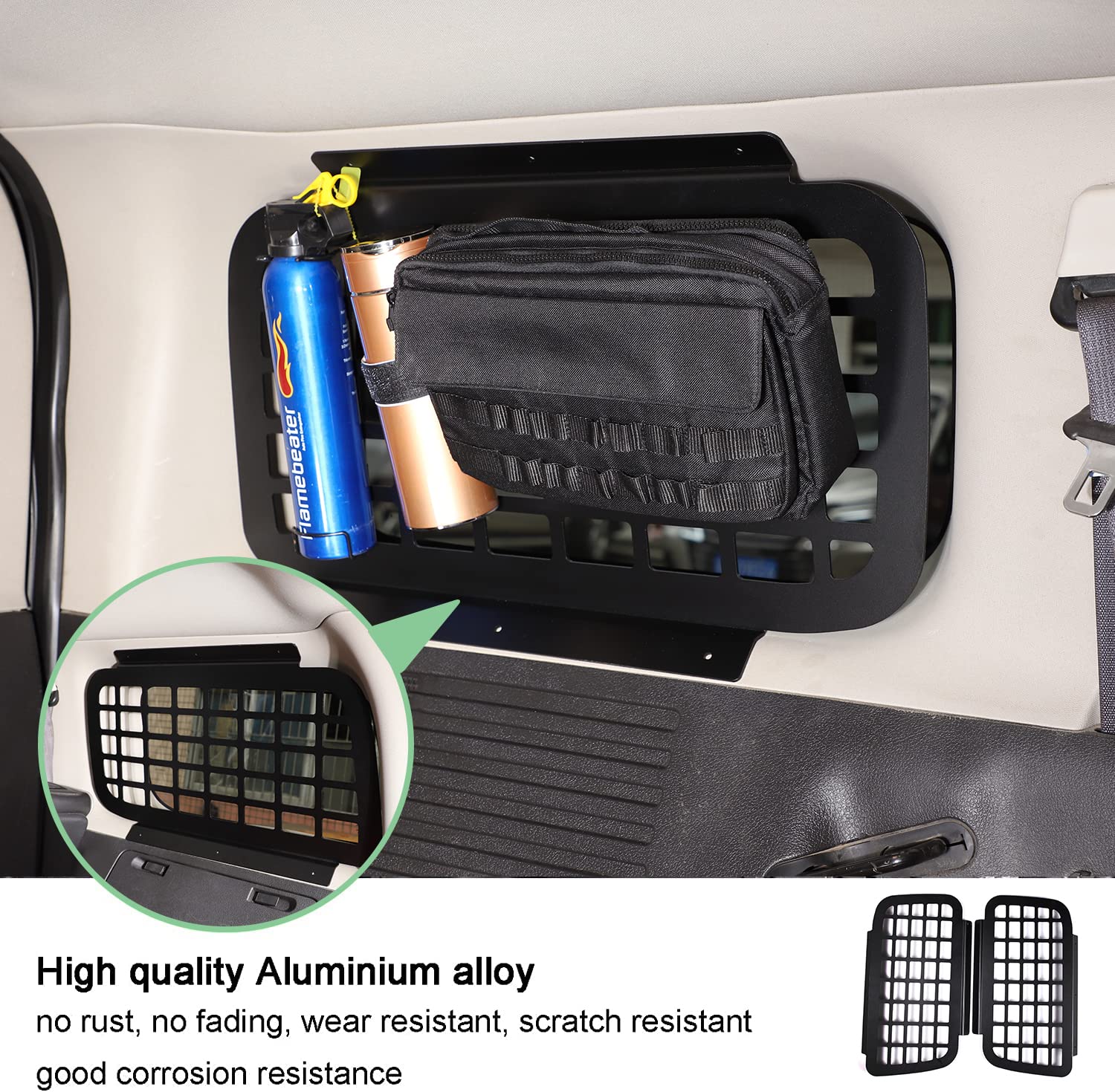 Hummer H3 2005-2009 Rear Trunk Luggage Shelf - Aluminum Cargo Storage Panel & Multi-Function Rack (2Pcs) | Heavy-Duty Organizer for Camping Gear, Tools & Off-Road Accessories