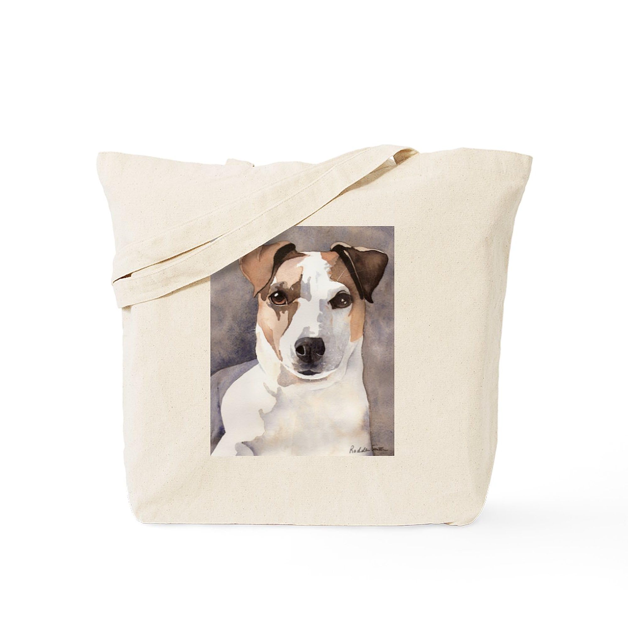 Jack Russell Terrier Tote Bag - Reusable Canvas Shopping Bag for Dog Lovers | Eco-Friendly Beige Grocery Tote for Pet Owners, Beach Trips & Farmers Market