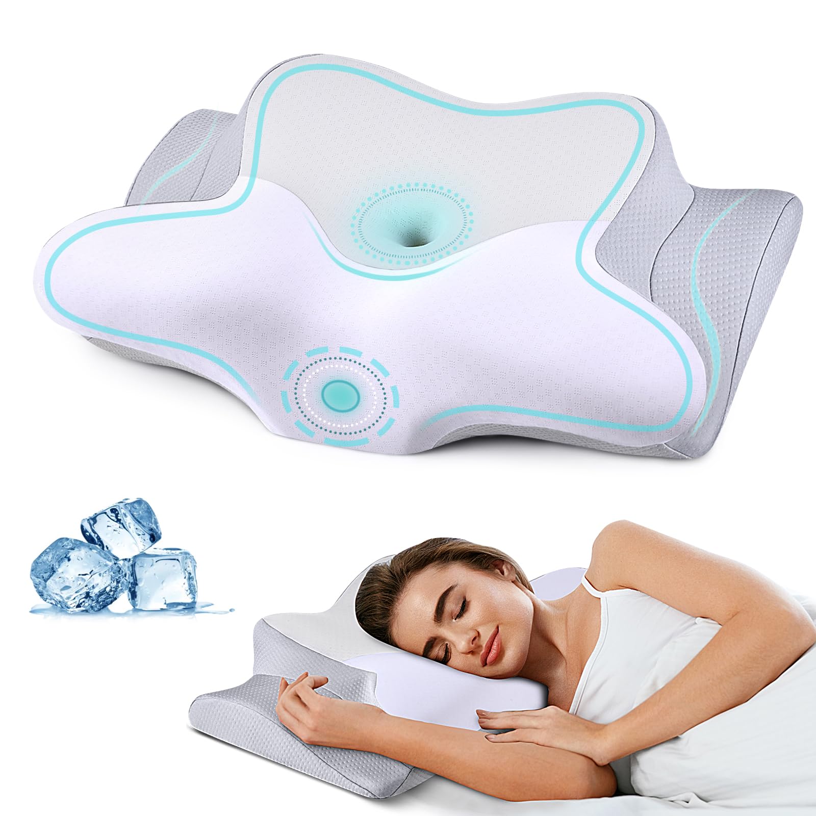 **Orthopedic Cervical Pillow for Neck Pain Relief - Cooling Memory Foam Pillow for Side, Back & Stomach Sleepers - Ergonomic Support for Better Sleep & Posture - Perfect for Home, Office & Travel Use**