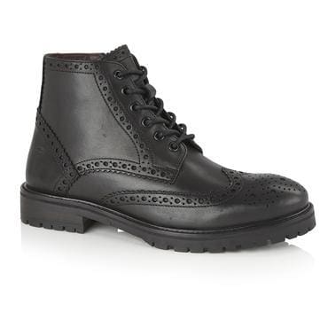 Men's Black London Brogues Billy Boots - Classic Leather Dress Shoes for Formal & Casual Wear