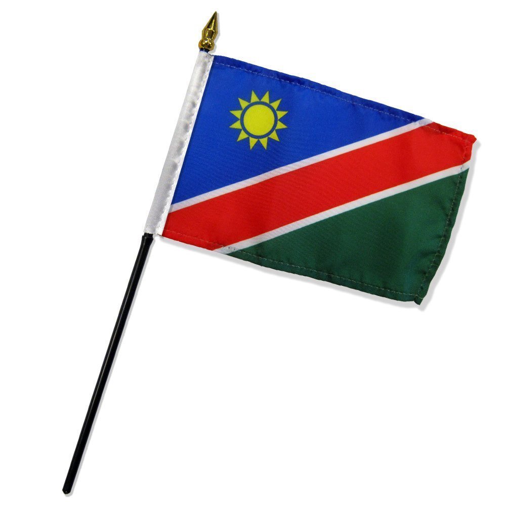 Namibia 4x6 Inch Mini Desk Stick Flag - Small Handheld Flag for Office Decor, School Projects, International Events & Patriotic Displays (1 Flag)