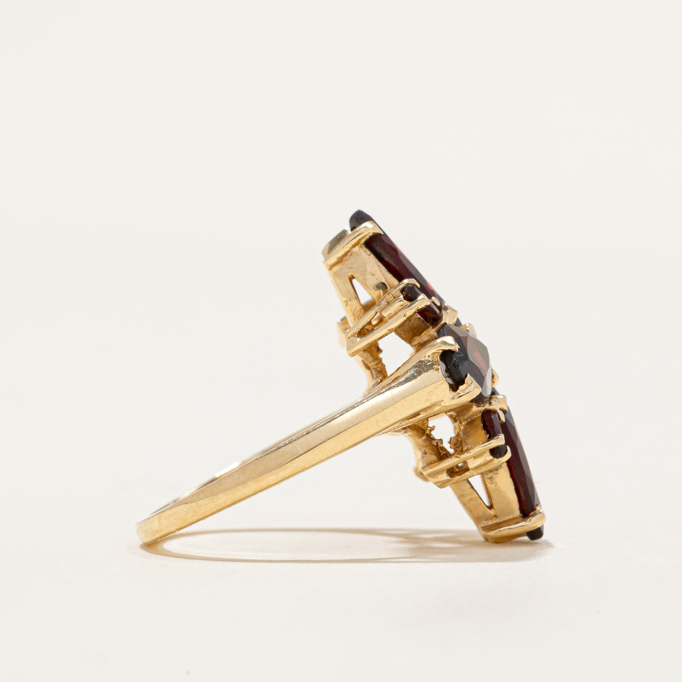 Elegant Marquise Cut Garnet Cocktail Ring - 4.28 Carat Total Weight (4.28ctw) - Size 6.25 - Perfect for Evening Parties, Weddings & Special Occasions
