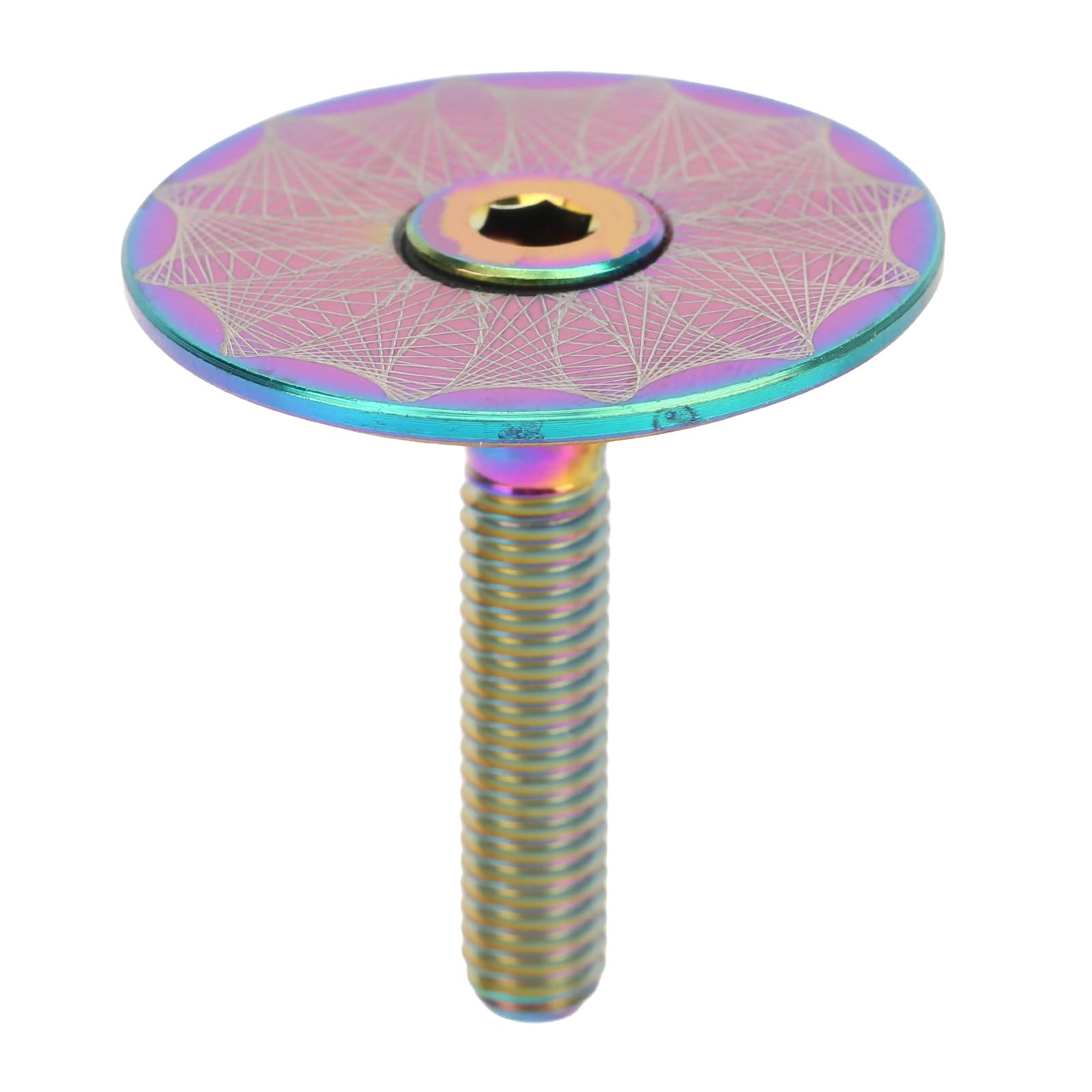 Premium Titanium Alloy Bicycle Headset Top Cover - Wear Resistant & Rust Proof Bike Headset Cap with Bolt for Road & Mountain Bikes - Perfect for Cycling Enthusiasts & Bike Maintenance