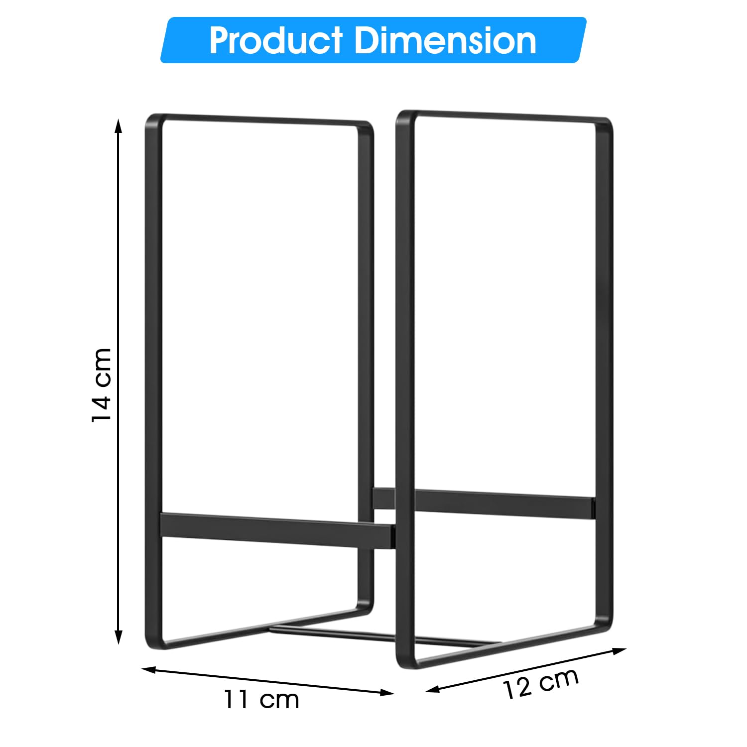 Black Vertical Plate Holder - Space Saving Plate Organizer for Cabinet - Perfect for Small Plates (1PCS) - Ideal for Kitchen Storage & Dining Room Organization