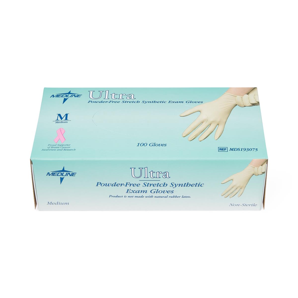 Powder-Free Stretch Synthetic Exam Gloves - Latex-Free, Non-Sterile, Disposable Nitrile Gloves for Medical, Dental, Food Handling & Cleaning (100 Count)