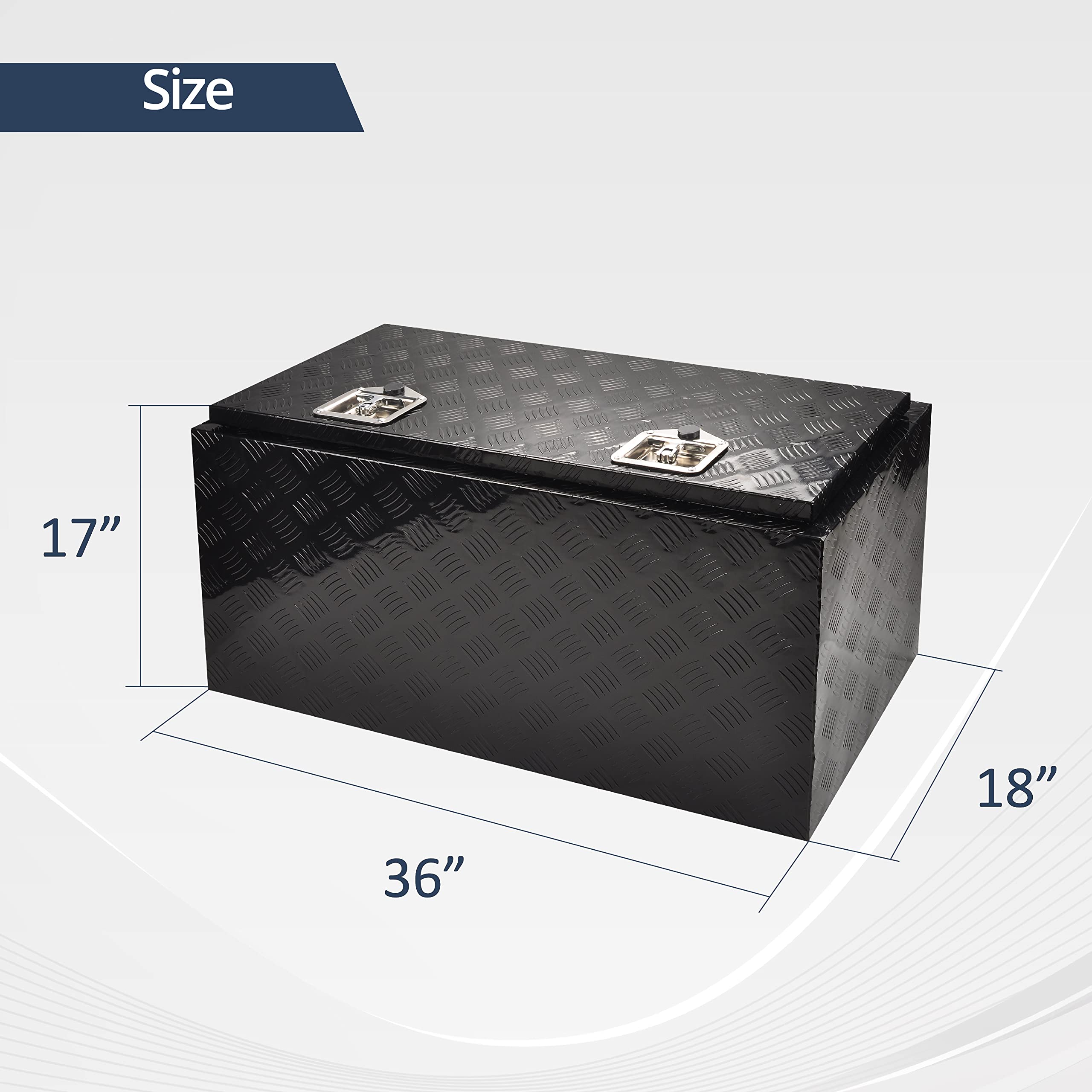 36 Inch Aluminum Truck Tool Box with T-Handle Lock - Underbed Storage Organizer for Pickup, Trailer & RV (36