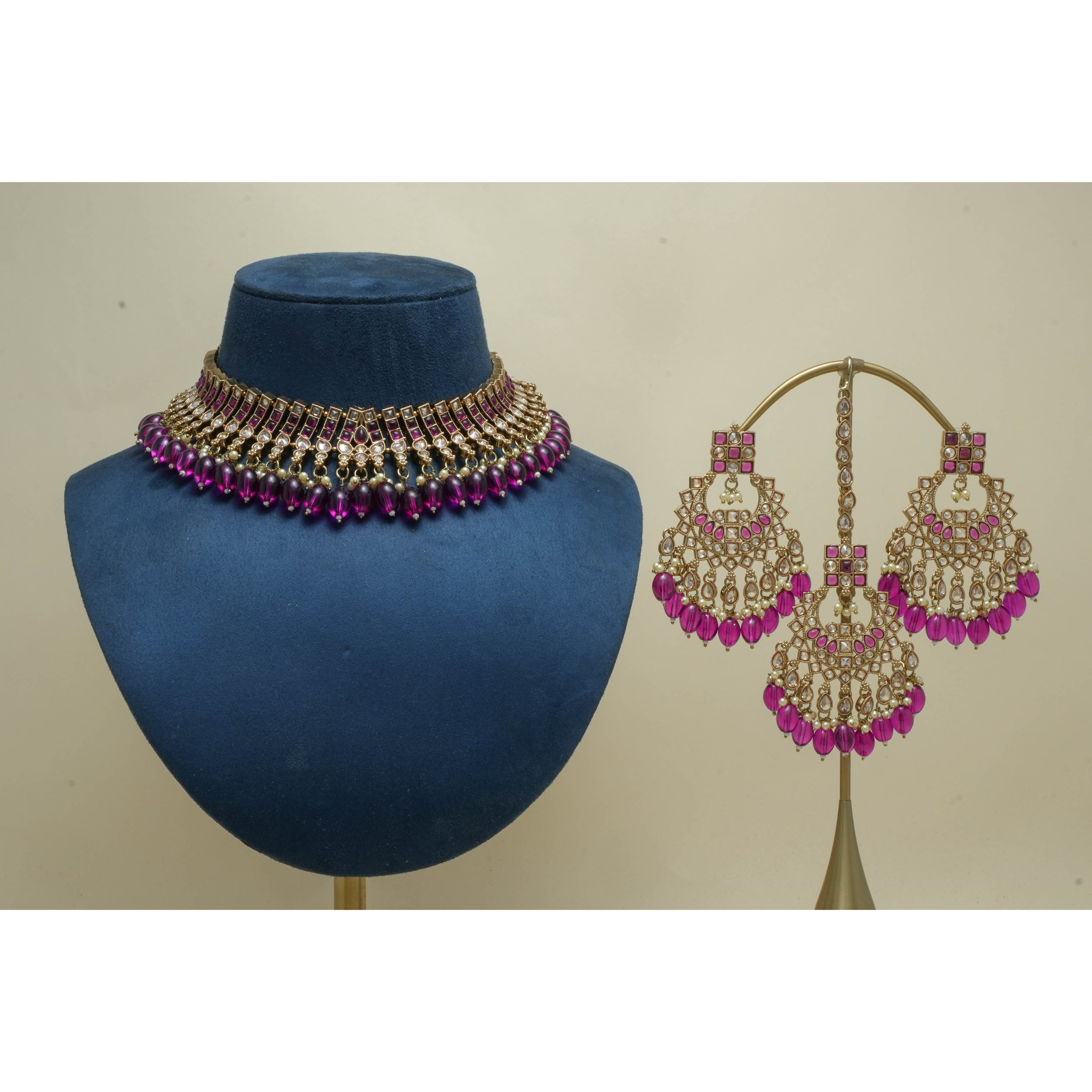 ANVIKA POLKI Full Set Jewelry - Exquisite Indian Bridal Necklace Set for Weddings & Special Occasions | Perfect for Brides, Parties & Festive Events