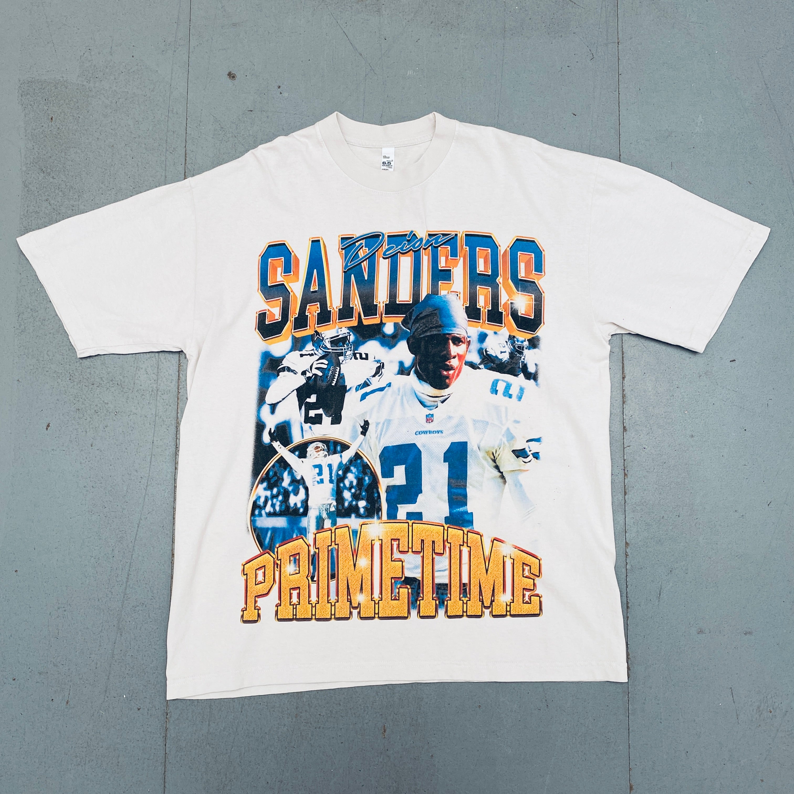 Dallas Cowboys Deion Sanders Prime Time Graphic T-Shirt for Men - Officially Licensed NFL Football Jersey Tee (Large) - Perfect for Game Day, Sports Fans, and Casual Wear