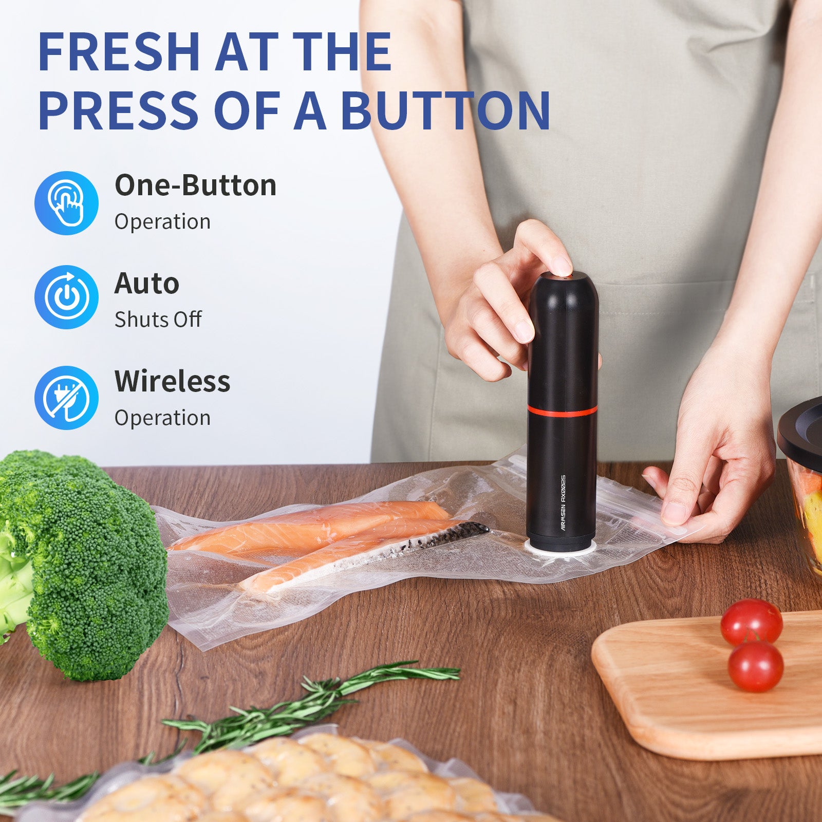 Portable Handheld Vacuum Sealer for Food Storage - Compact & Lightweight (Black) | Perfect for Kitchen, Camping, Travel & Meal Prep