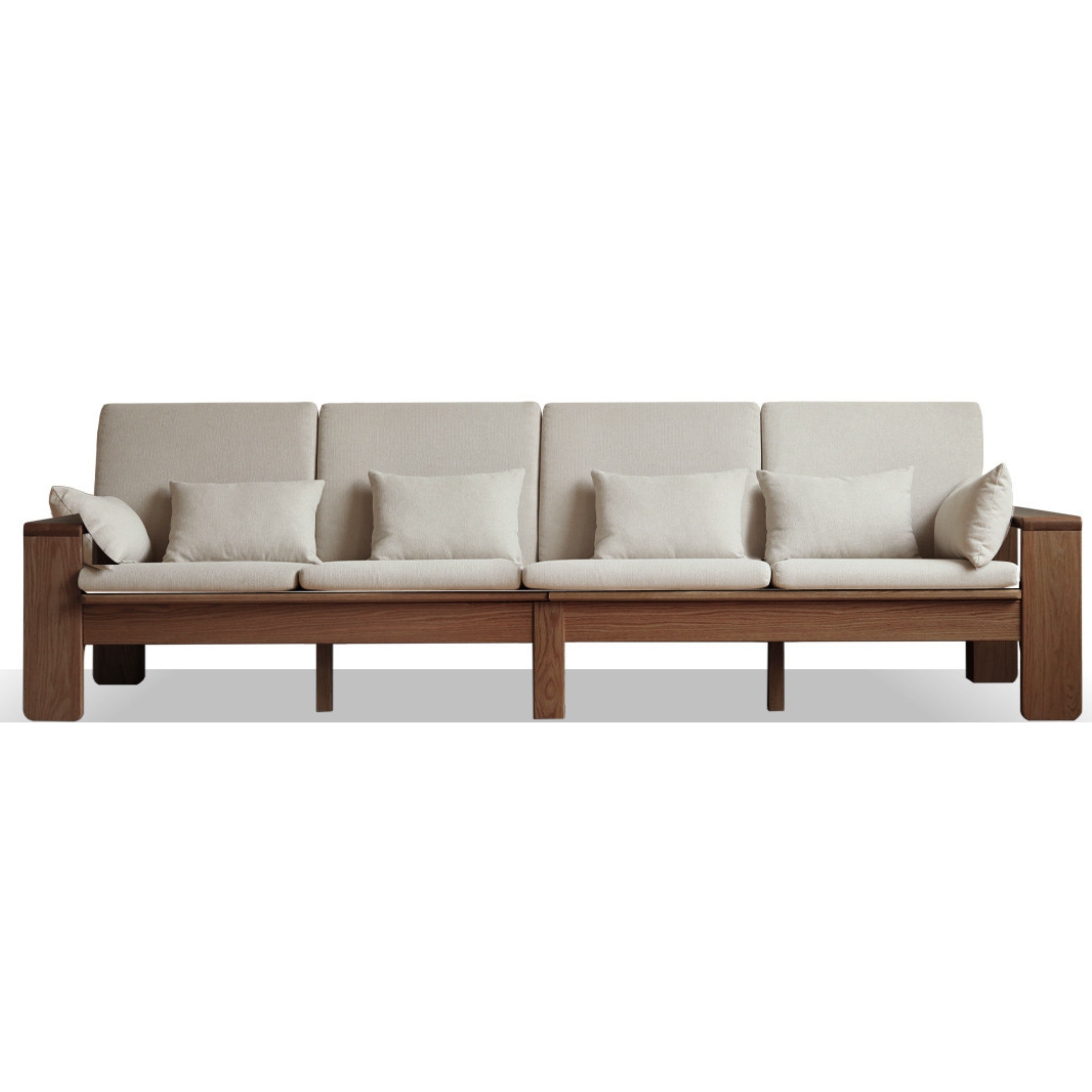 Modern Nordic Fabric Sofa - Solid Oak Wood Frame - Stylish & Durable Living Room Furniture for Small Spaces & Apartments