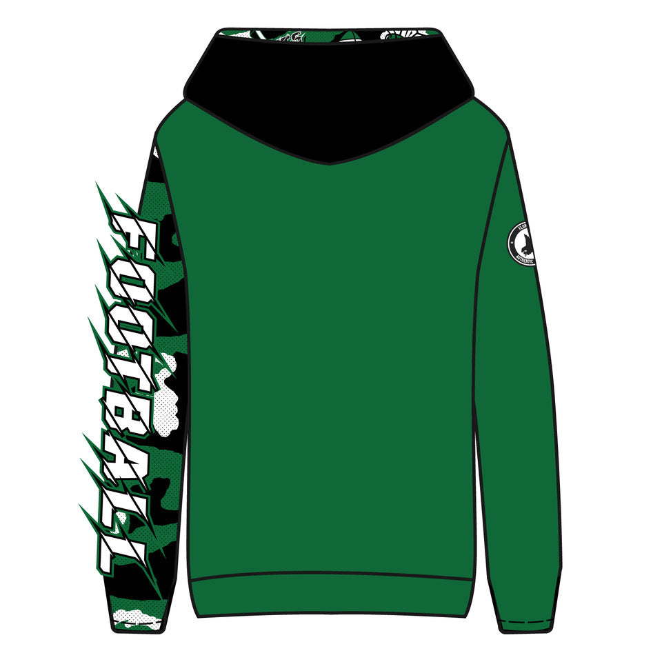 Youth & Adult Mansfield Hornets Football Green Hoodie - Warm Pullover Sweatshirt for Men & Women - Perfect for Game Day, School Spirit & Casual Wear