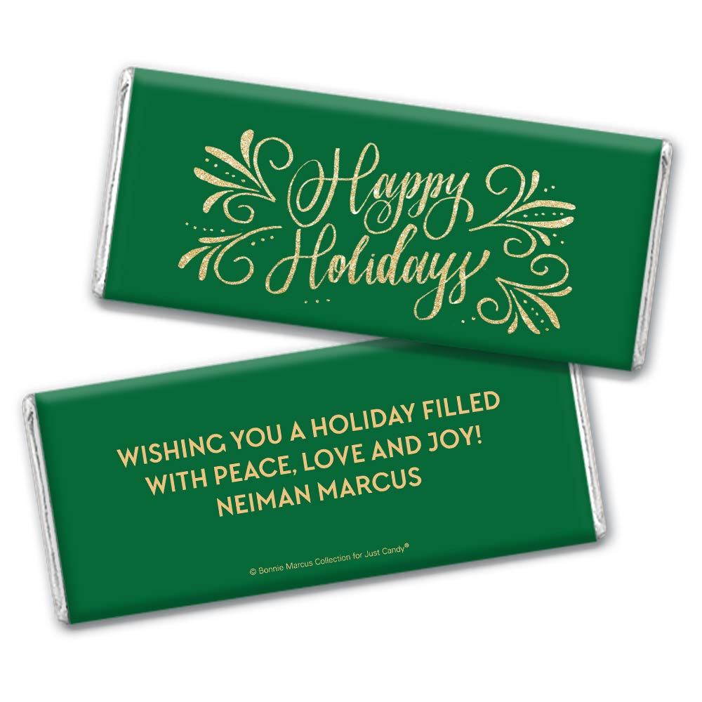 Personalized Christmas Chocolate Bar Wrappers - 25 Count Holiday Party Favors, DIY Gift Wrapping for Xmas Celebrations, Office Parties & Family Gatherings