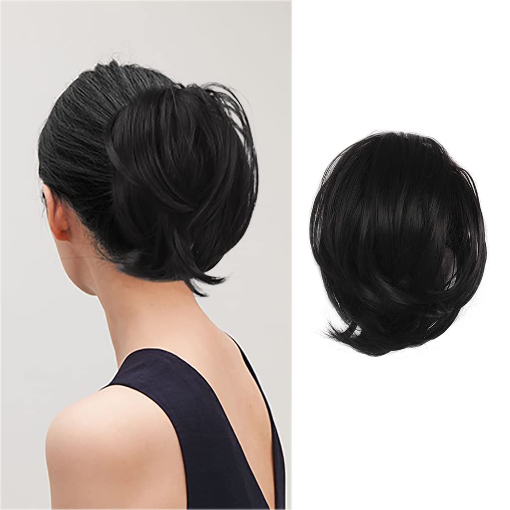 Straight Hair Bun Ponytail Extension - Elastic Scrunchie Hair Tie for Women | Perfect for Workout, Office & Everyday Hairstyles