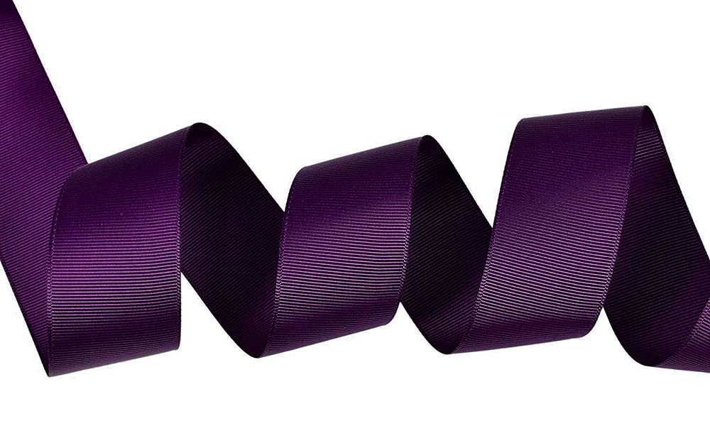 5 Yards Solid Plum Purple Grosgrain Ribbon - 5/8 Inch Width for DIY Crafts, Gift Wrapping, Hair Bows, Scrapbooking & Wedding Decorations - Premium Quality USA Made Ribbon