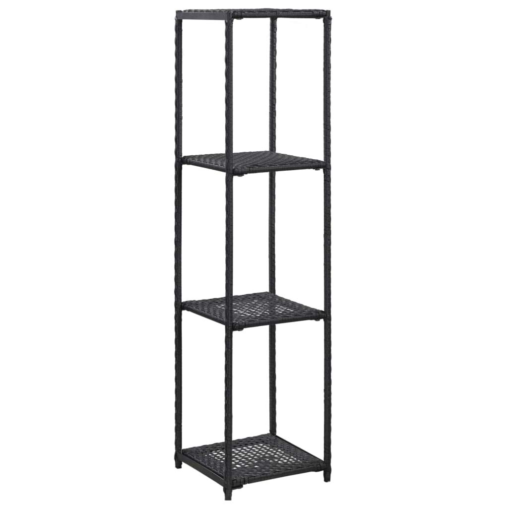 Black Poly Rattan Storage Shelf - 11.8