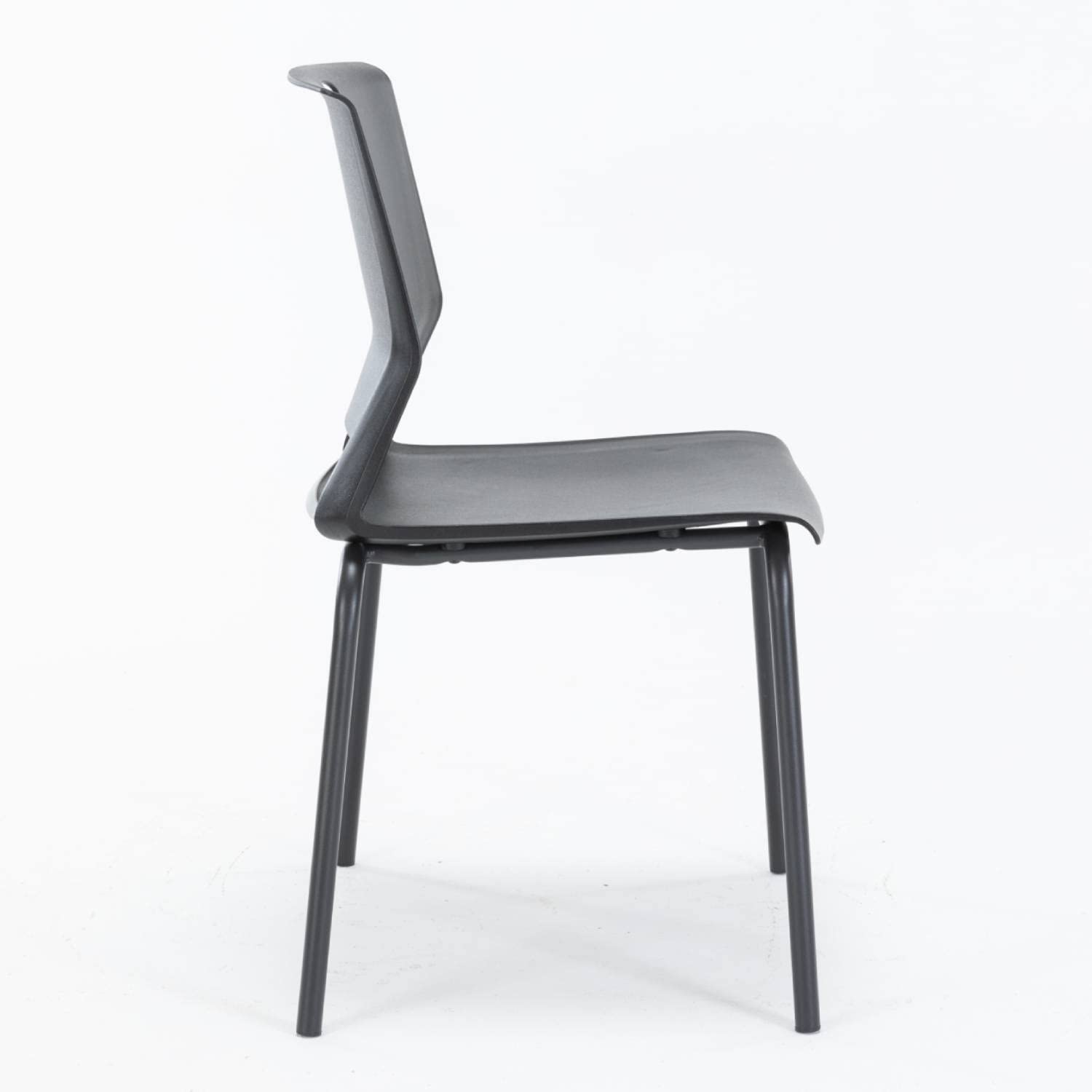 4-Pack Black Stackable Plastic Chairs - Modern Wide Seat Dining & Office Chairs for Conference Room, Church, Living Room, Waiting Area, Classroom | Perfect for Home, Office & Commercial Spaces