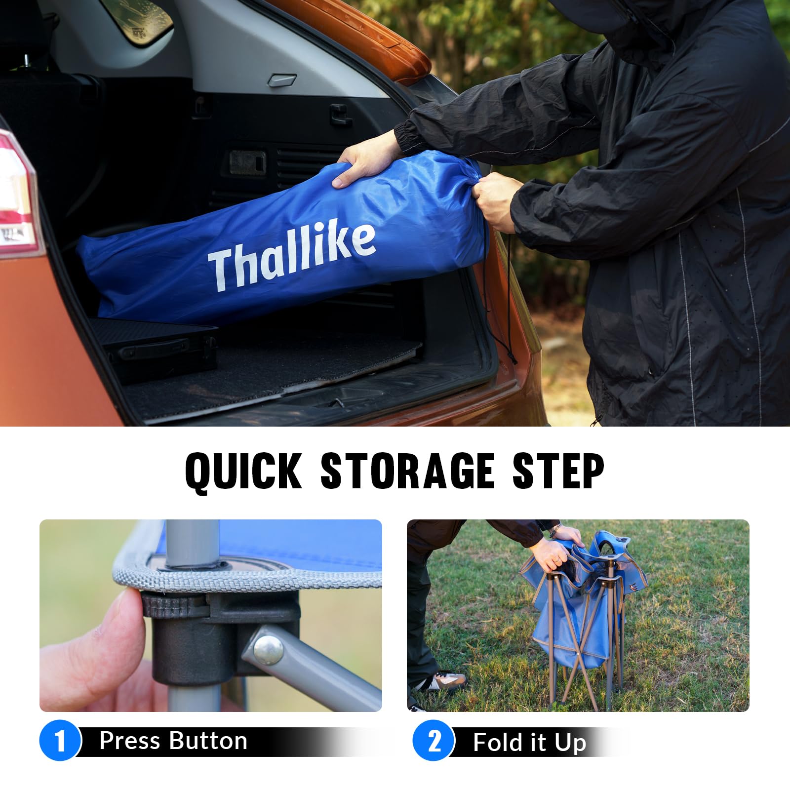 Portable Folding Camping Table - Lightweight Outdoor Picnic Table with 4 Cup Holders & Storage Bag - Collapsible Tailgating Table for Camping, Backyard BBQ, Beach, Park & Outdoor Concerts - Perfect for Picnics, Grilling & Tailgate Parties