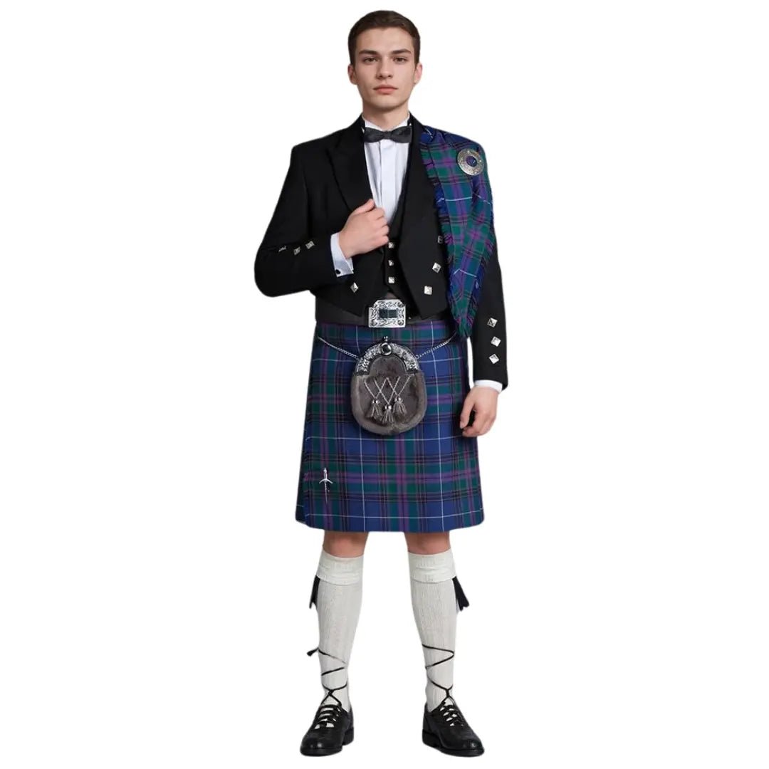 Classic Prince Charlie Kilt Outfit - Complete 9 Piece Set for Men | Traditional Scottish Highland Dress for Weddings, Ceilidhs & Formal Events