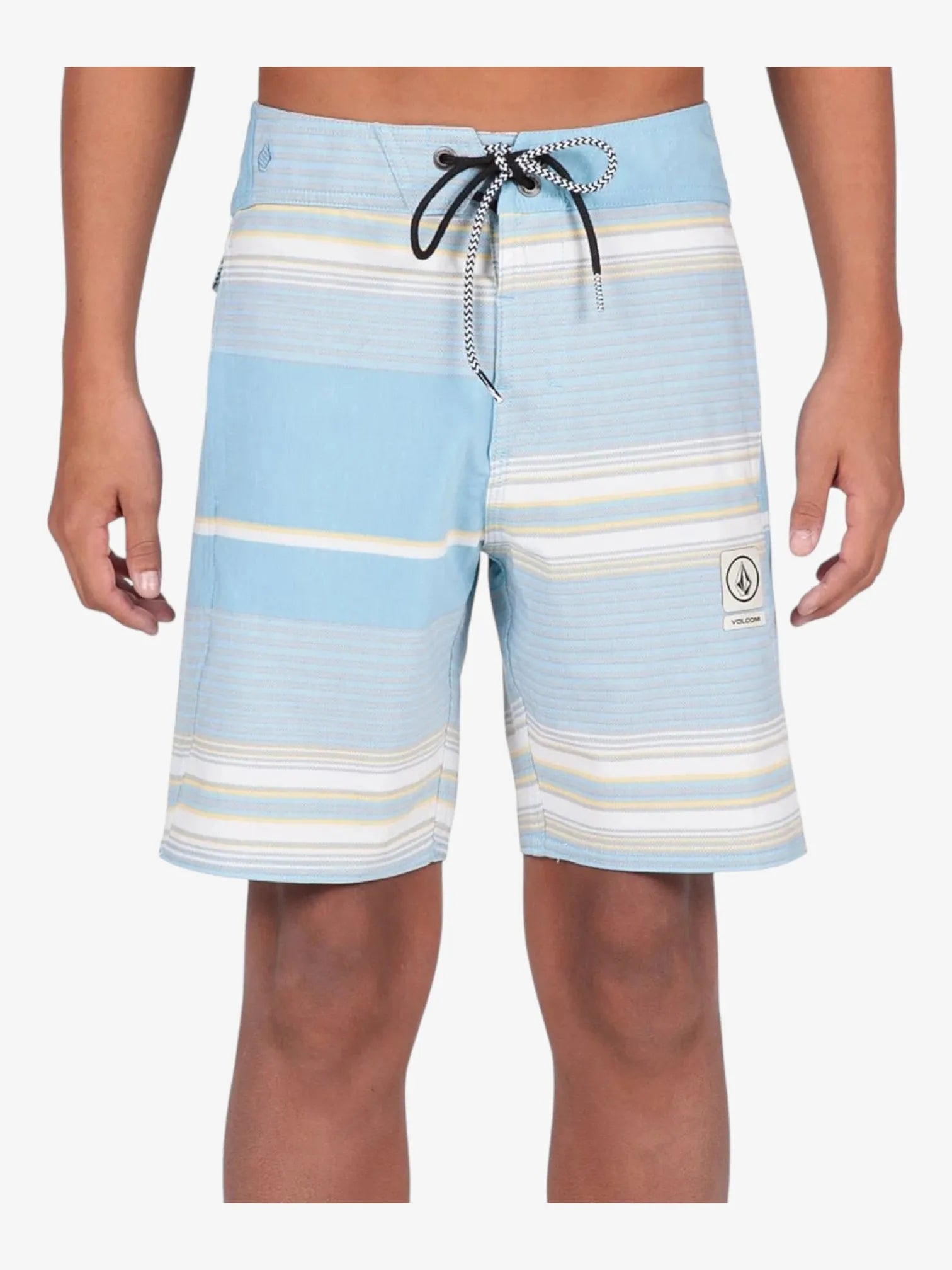 Volcom Alton Stripe Celeste Women's Bikini Top - Breathable Mesh Fabric for Surfing, Swimming & Beach Vacations