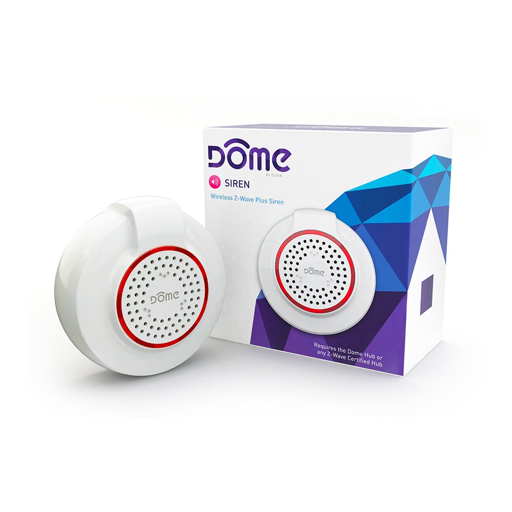 Wireless Z-Wave Battery-Powered Dome Home Security Siren & Chime Alarm System for Smart Home Automation - Perfect for Home Security, Garage Alerts & Smart Device Integration
