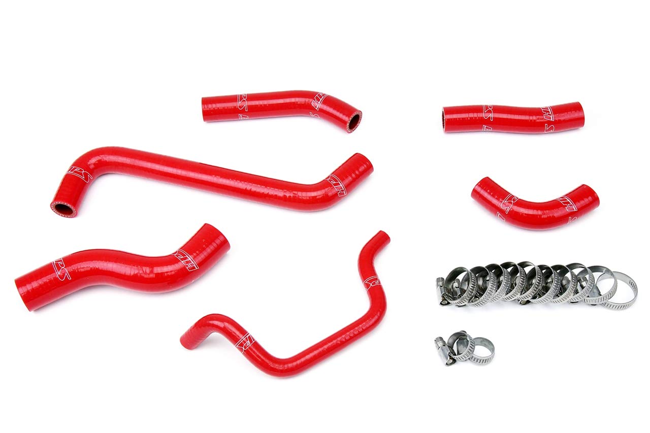 HPS 57-1242-RED Red Silicone Radiator Coolant Hose Kit - High Performance Cooling Solution for Cars, Trucks & SUVs - Perfect for Engine Upgrades & Maintenance