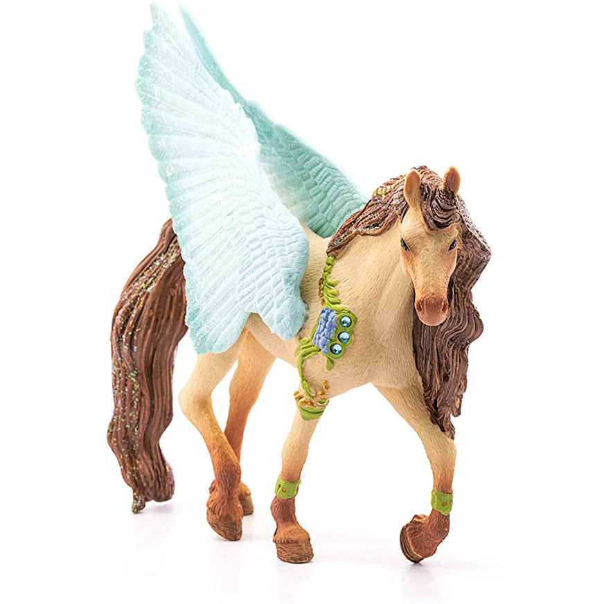 Magical Decorated Pegasus Stallion Statue - Handcrafted Home Decor, Gift for Fantasy Lovers - Perfect for Bedroom, Living Room & Office Display