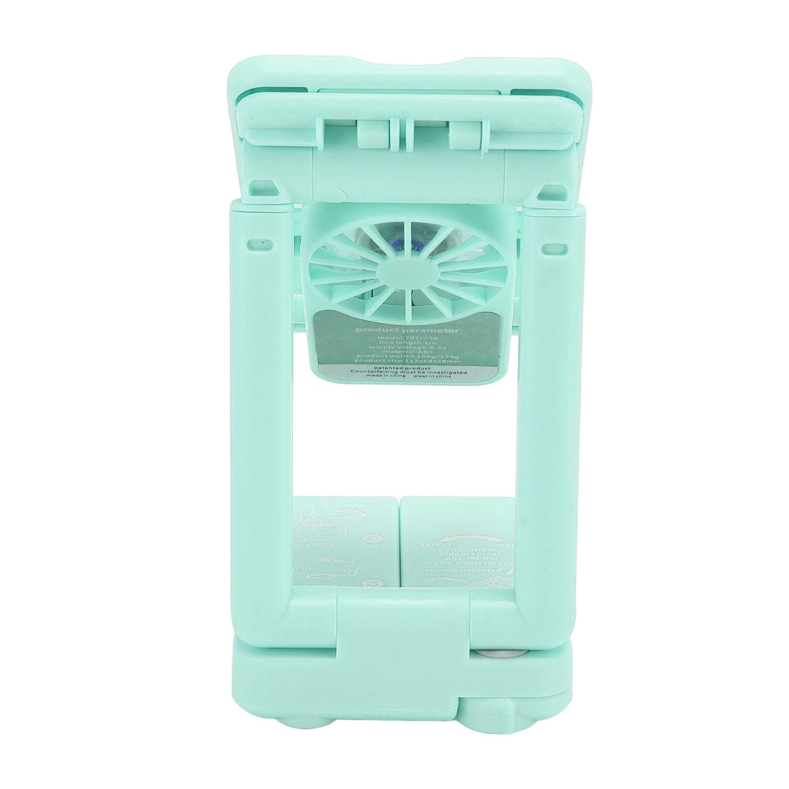 Sorandy Adjustable Phone Cooler Stand with RGB Light - Portable Desktop Phone Holder with Cooling Fan for Android & iPhone - Perfect for Gaming, Streaming & Work (Green)