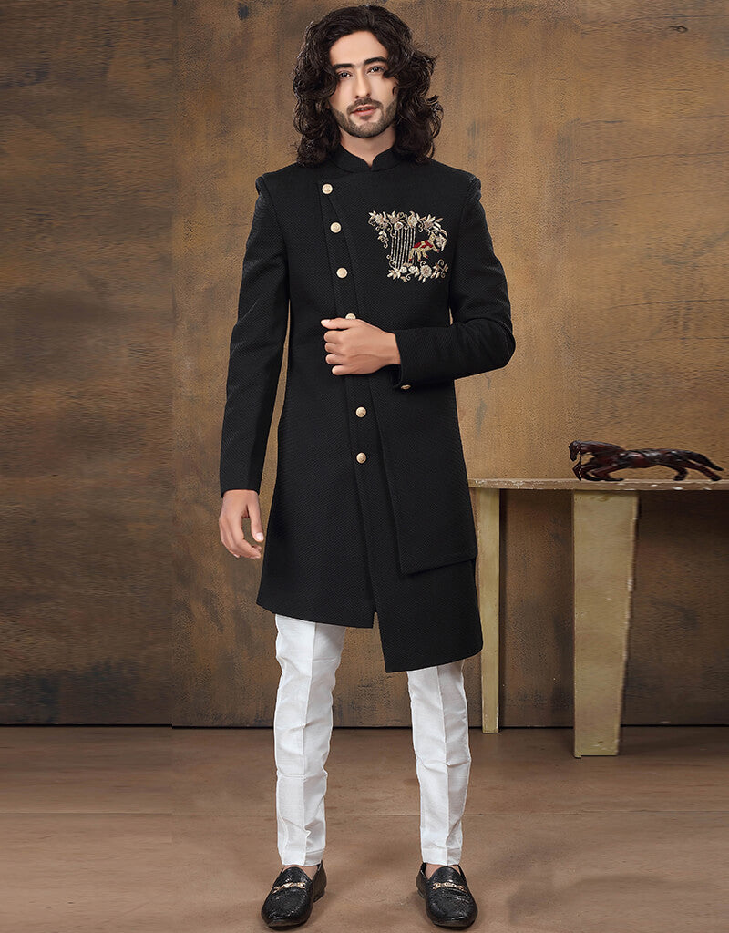 Stylish Black Kurta for Men - Premium Imported Aligadhi Cotton - Perfect for Festivals, Weddings & Casual Wear