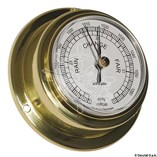 ALTITUDE 842 Series 95mm Classic Marine Barometer for Boats & Ships - Perfect for Nautical Navigation, Weather Monitoring & Home Decor