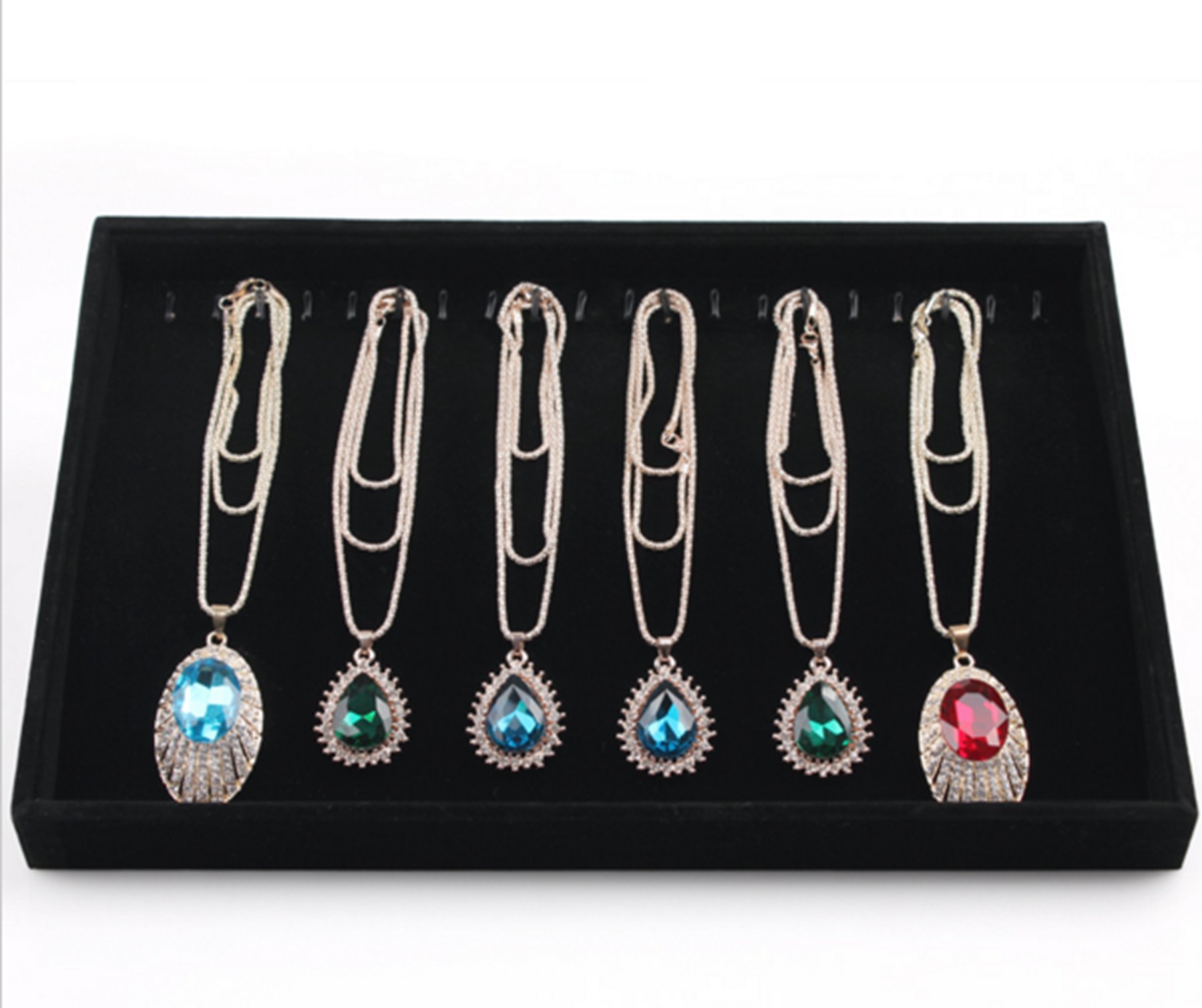Bocar Jewelry Display Stand - Black Necklace Organizer with 20 Hooks (BP-XL) for Jewelry Store, Boutique & Home Decor