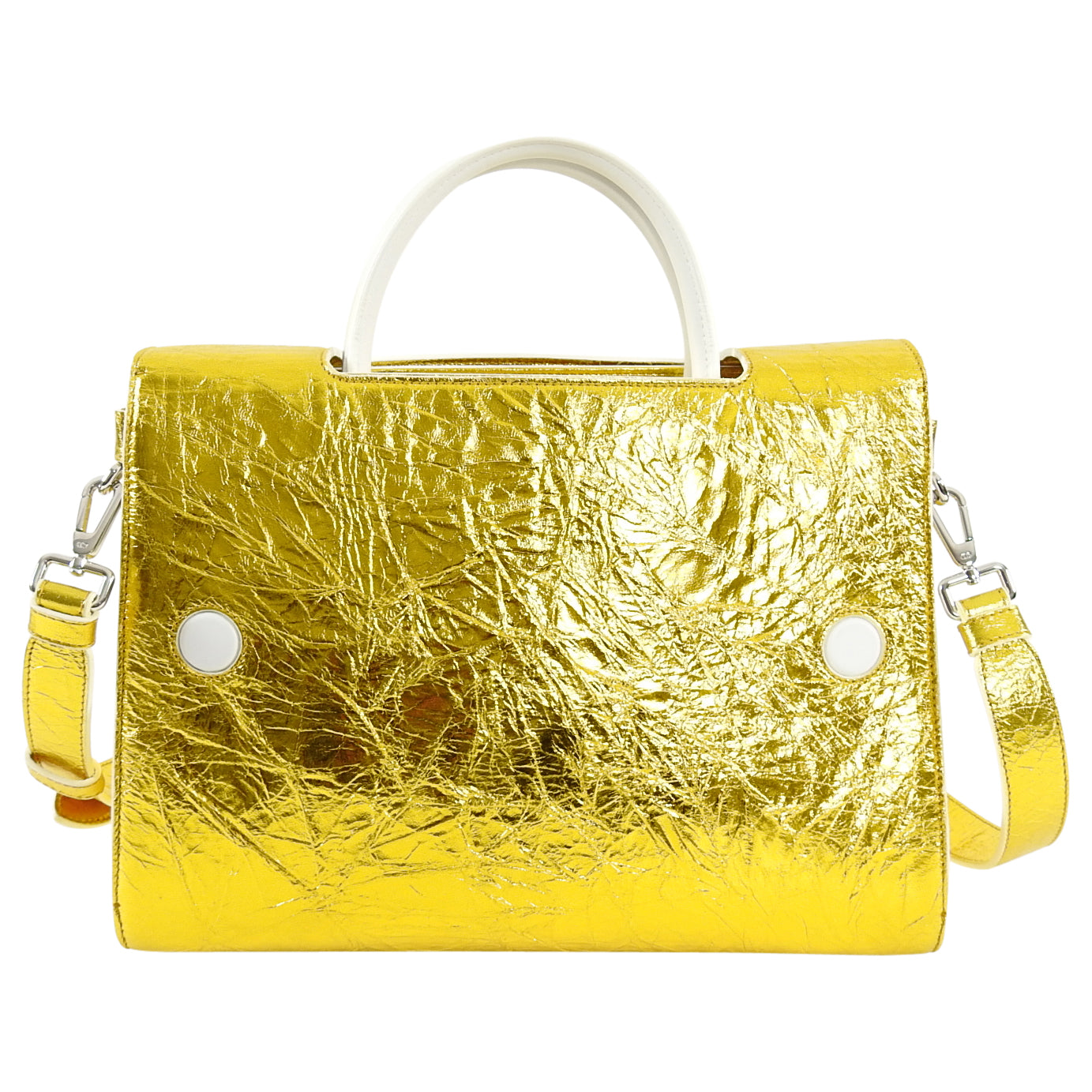 Dior Diorever Medium Gold and White Leather Tote Flap Bag - Luxury Designer Handbag for Women, Perfect for Work, Travel & Everyday Use