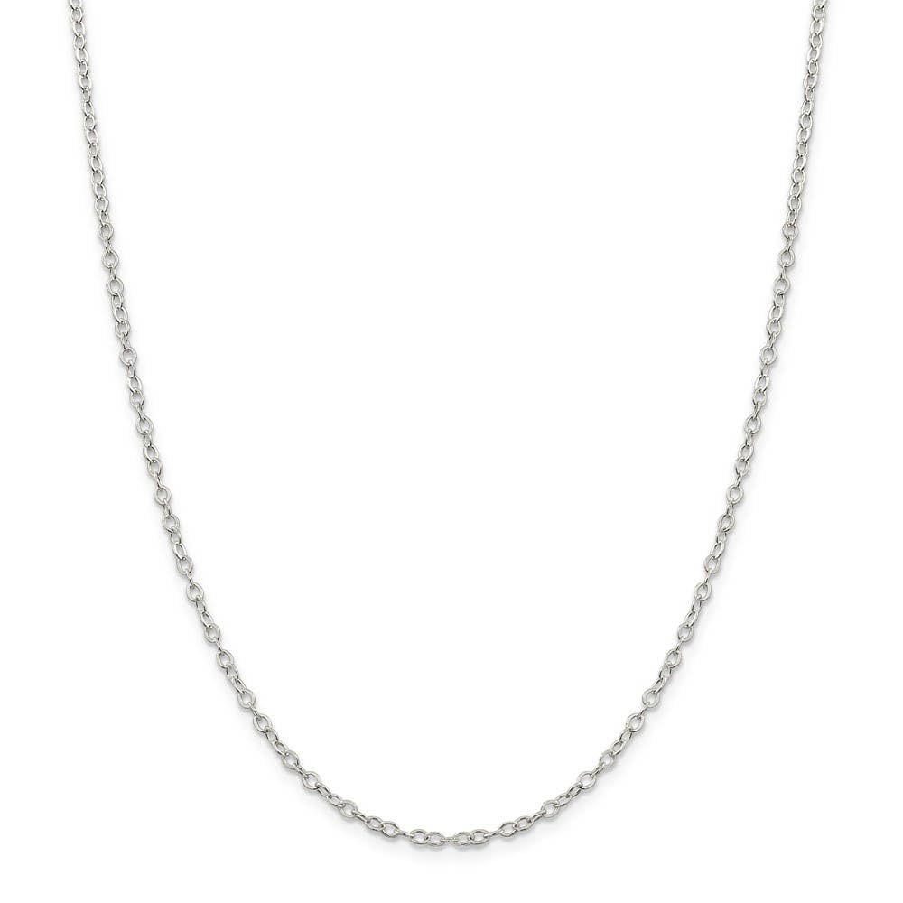 2.5mm Sterling Silver Flat Open Cable Chain Necklace - Elegant Black Bow Pendant for Women | Perfect for Everyday Wear, Gifts & Special Occasions